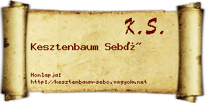 Kesztenbaum Sebő névjegykártya